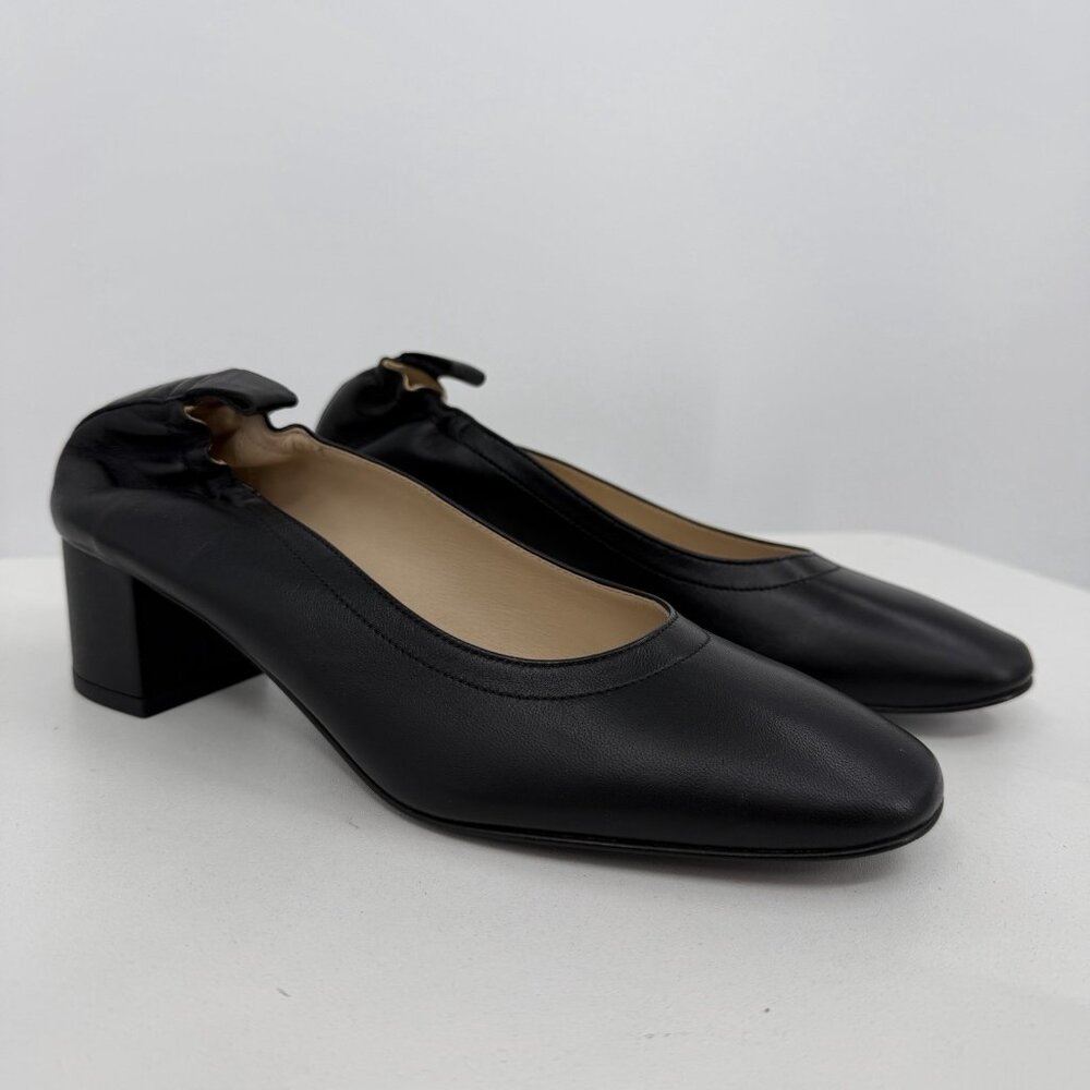 Everlane Italian Leather Day Heel size 5 Women's Black Elastic Back Comfort
